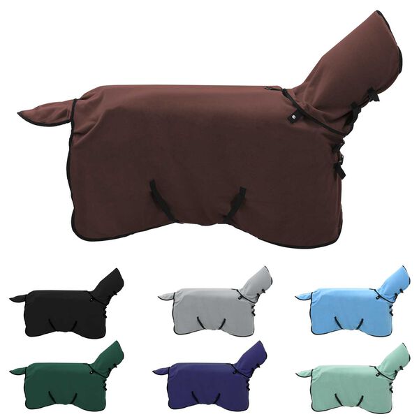 vidaXL Конско одеяло Пълно тъмно кафяво Полиестер