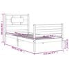 vidaXL Рамка за легло с табла, 90x200 см, масивно дърво
