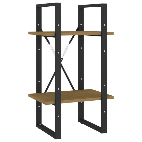 vidaXL 2-етажна библиотека, 40x30x70 см, борово дърво масив