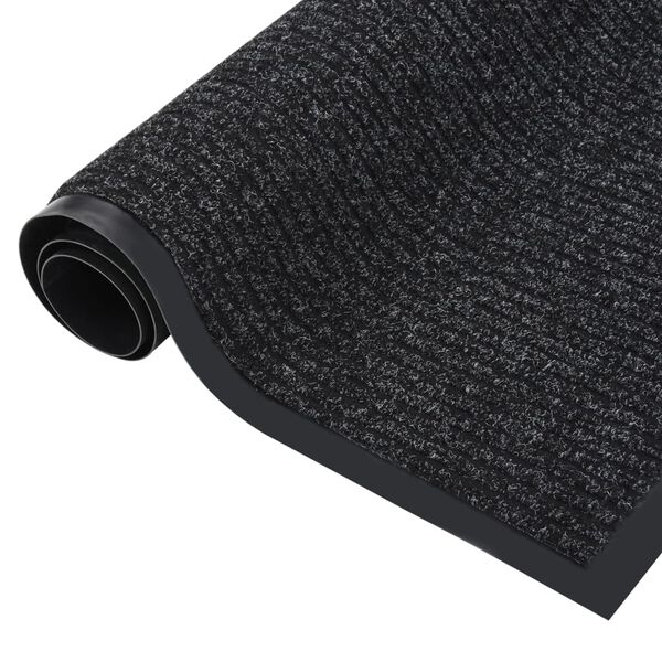 vidaXL Изтривалка раирана, антрацит, 80х120 см