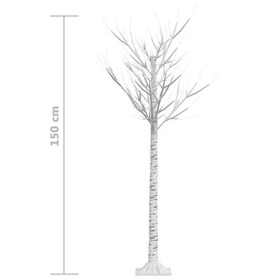 vidaXL Коледно дърво 140 LED 1,5 м топло бяло върба за закрито/открито
