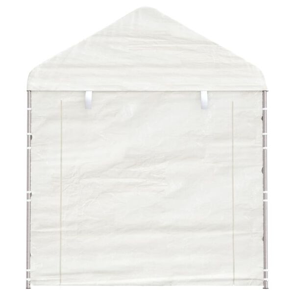 vidaXL Навес с покрив бял 15,61x2,28x2,69 м полиетилен