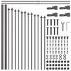 vidaXL Градска ограда 7 pcs Сив 170 x 140 см Прахово боядисана стомана