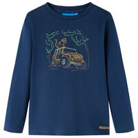 Детска тениска с дълъг ръкав, нейви синьо, 140