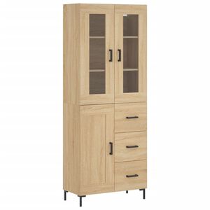 vidaXL Висок шкаф, дъб сонома, 69,5x34x180 см, инженерно дърво