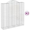 vidaXL Габионни кошници арка 2 бр 200x50x200/220 см поцинковано желязо