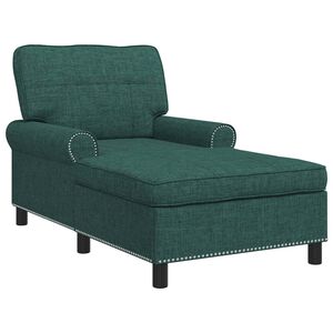 vidaXL Шезлонг Лаунж Тъмен зелен текстил 91 x 157 x 91 см