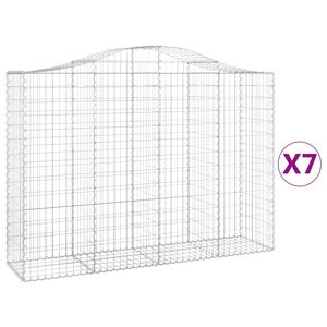 vidaXL Габионни кошници арка 7 бр 200x50x140/160 см поцинковано желязо