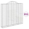 vidaXL Габионни кошници арка 11 бр 200x30x180/200см поцинковано желязо