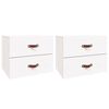 vidaXL Нощни шкафчета за стенен монтаж, 2 бр, бели, 50x36x40 см