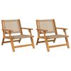 vidaXL Градинска мебел 2 pcs Бежово 67 x 78 x 73 см