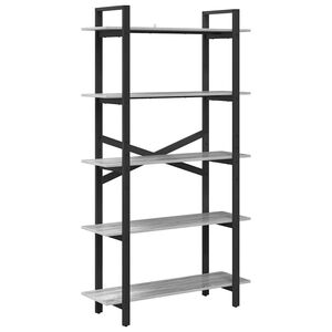 vidaXL Рафт за книги 5 нива 100 x 33,5 x 178 см Инженерна дървесина