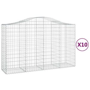 vidaXL Габионни кошници арка 10 бр 200x50x120/140см поцинковано желязо