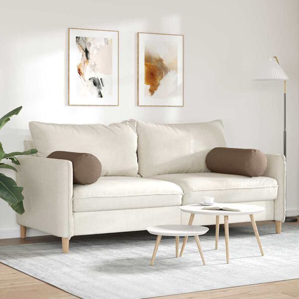 vidaXL Възглавници валяци 2 pcs Кафяво Ø 25 x 70 см текстил