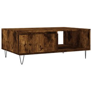 vidaXL Кафе маса, опушен дъб, 90x60x35 см, инженерно дърво