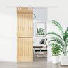 vidaXL Плъзгаща врата с монтажни части, 70x210 см, борово дърво масив