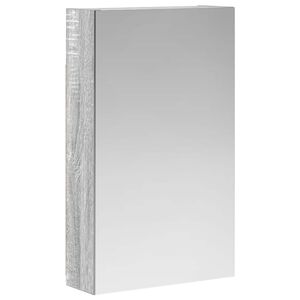 vidaXL Шкаф с огледало за баня с рафт Сив Сонома 30 x 10,5 x 50 см
