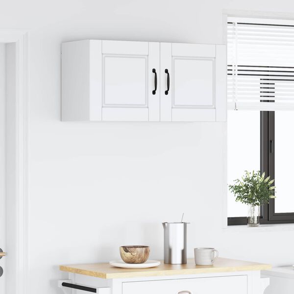 vidaXL Кухненски шкаф с рафт Бяло 80 x 31 x 40 см Инженерно дърво