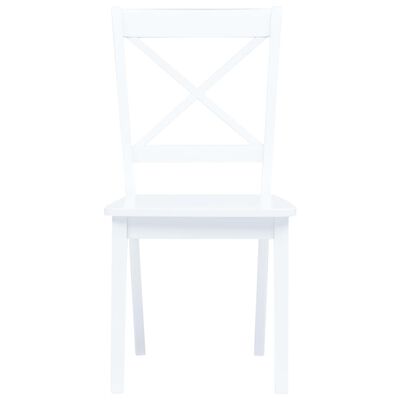 vidaXL Трапезни столове, 6 бр, бели, масивна каучукова дървесина