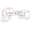 vidaXL Комплект дивани от 3 части с възглавници, таупе, плат