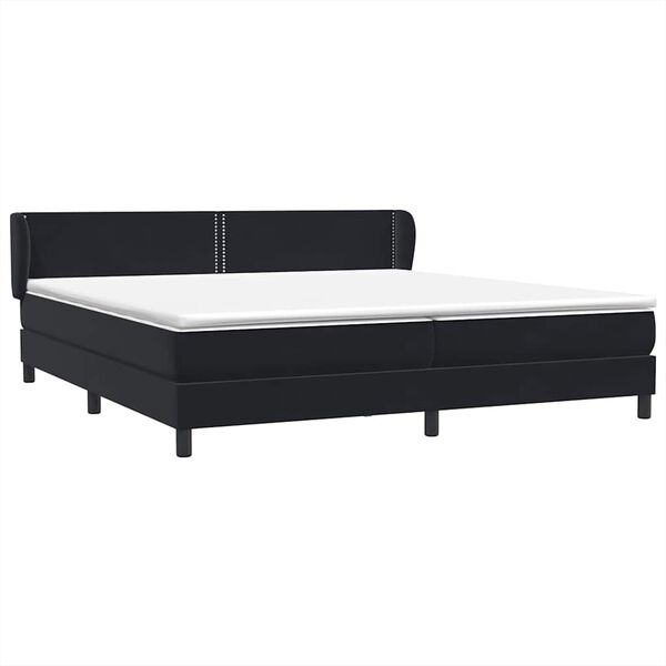 vidaXL Box Spring легло с матраци Black 180x210 cm Velvet