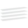 vidaXL Рафтове, 4 бр, бял гланц, 100x20x1,5 см, инженерно дърво