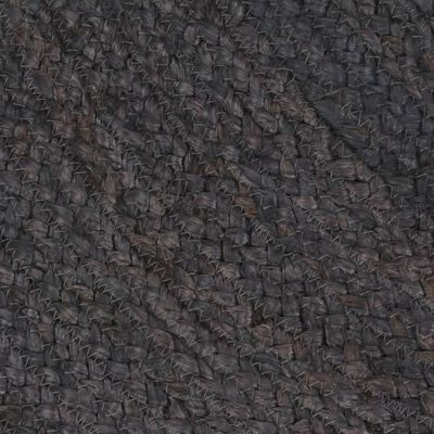 vidaXL Ръчно тъкан килим от юта, кръгъл, 180 см, тъмносив