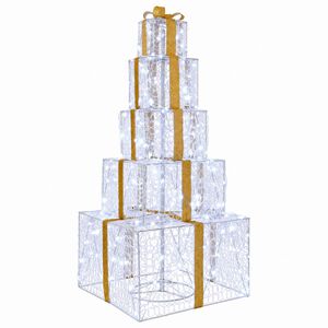 vidaXL Коледна LED декорация комплект светещи кутии 250 LED светодиода