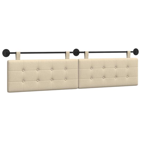 vidaXL Висяща табла Монтиране на стена Крем 210 x 55 x 5 см текстил