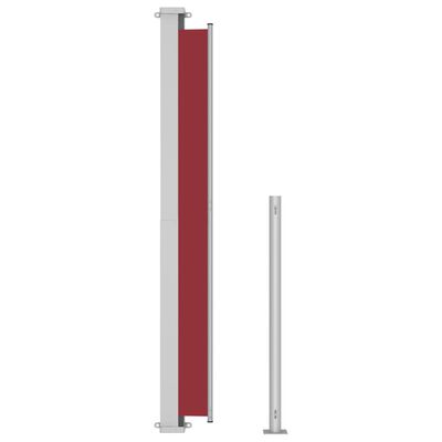 vidaXL Прибираща се дворна странична тента, 220x500 см, червена