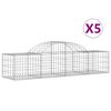 vidaXL Габионни кошници арка 5 бр 200x50x40/60 см поцинковано желязо