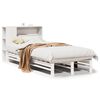 vidaXL Легло с етажерка за книги, без матрак, 75x190 см, дърво масив