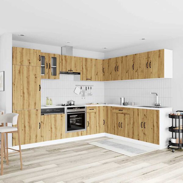 vidaXL Комплект кухненски шкафове от 14 части Kalmar, инженерно дърво