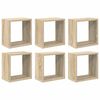 vidaXL Стенни кубични рафтове, 6 бр, дъб сонома, 26x15x26 см