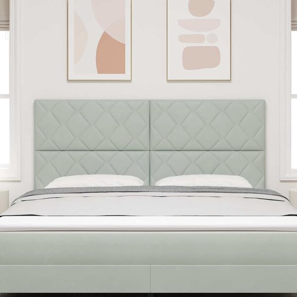 vidaXL Облегалка за глава с таблото Светлосиво 180 cm Кадифе