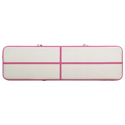 vidaXL Надуваем дюшек за гимнастика с помпа, 800x100x20 см, PVC, розов
