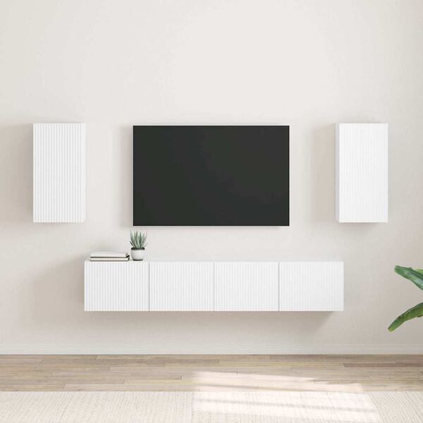 vidaXL TV стенен шкаф 2 pcs Бяло 30 x 31 x 60 см Инженерно дърво