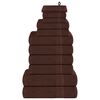vidaXL Комплект кърпи FROGN, 12 части, кафяви, 360 г/м&sup2;