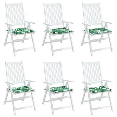 vidaXL Възглавници за столове, 6 бр, на листа, 50x50x3 см, плат