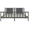 vidaXL Рамка за легло с табла, сива, 200х200 см, масивно дърво