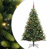 vidaXL Изкуствен коледен дърво с панти 150 LEDs Зелено 150 cm PVC и PE