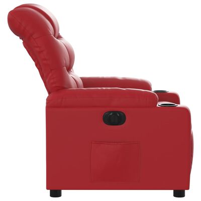 vidaXL Електрически стол реклайнер, червен, изкуствена кожа