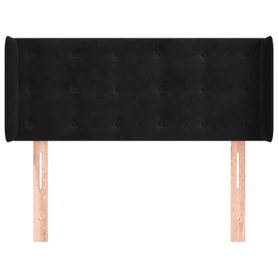 vidaXL Горна табла за легло, черна, 93x16x78/88 см, кадифе