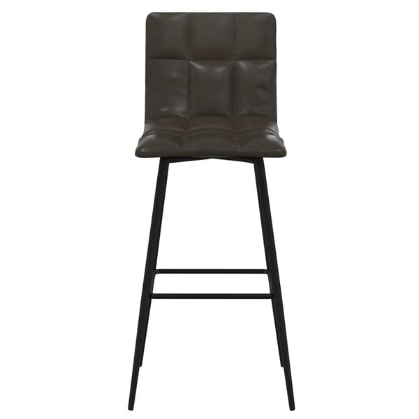 vidaXL Бар табуретка, сива, изкуствена кожа