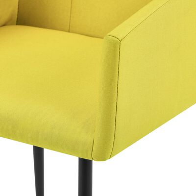 vidaXL Трапезни столове с подлакътници, 6 бр, жълти, текстил