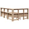 vidaXL Легло с етажерка за книги, без матрак, 160x200 см, бор масив