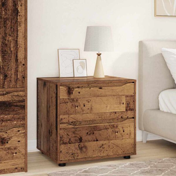 vidaXL Шкаф за съхранение Старо дърво 60 x 48 x 57 см Инженерно дърво