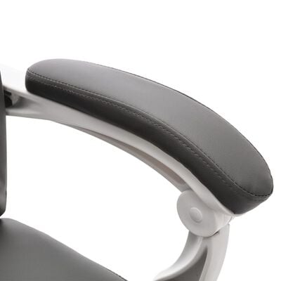vidaXL Масажен офис стол, сив, изкуствена кожа