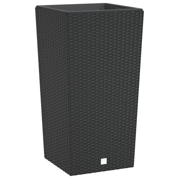 vidaXL Саксия с подвижна вложка антрацит 21/49 л PP ратан