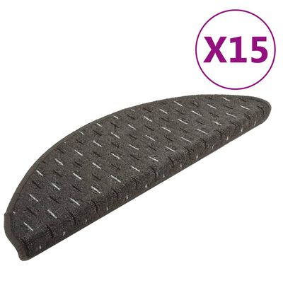 vidaXL Постелки за стъпала, 15 бр, антрацит, 65x21x4 см